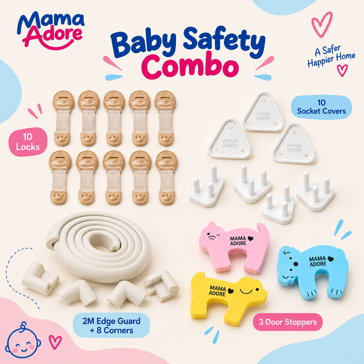 Mama Adore 32-Piece Complete Baby Home Safety & Proofing Combo
