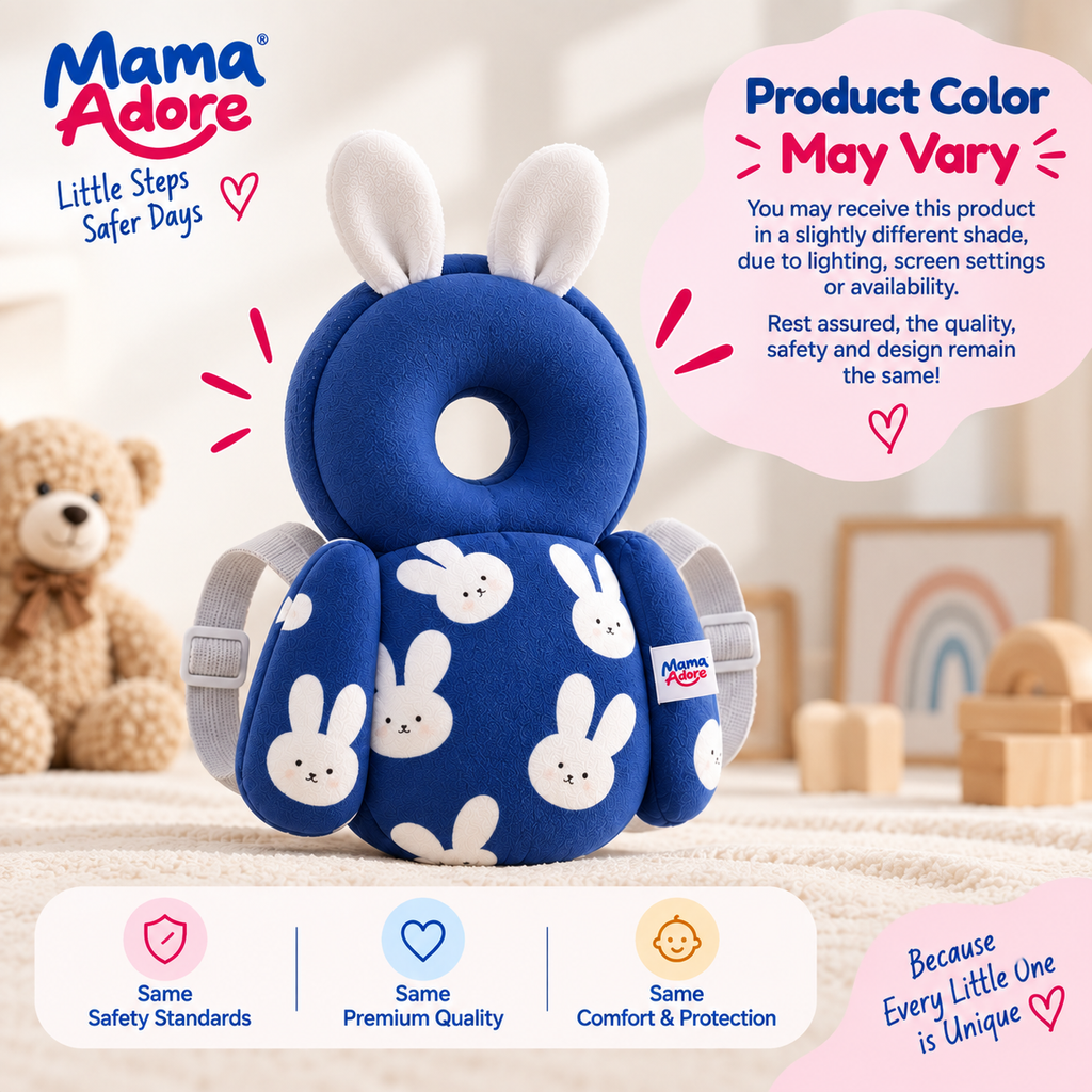 Mama Adore Premium Baby Head Protection Pillow (Blue Bunny Design)