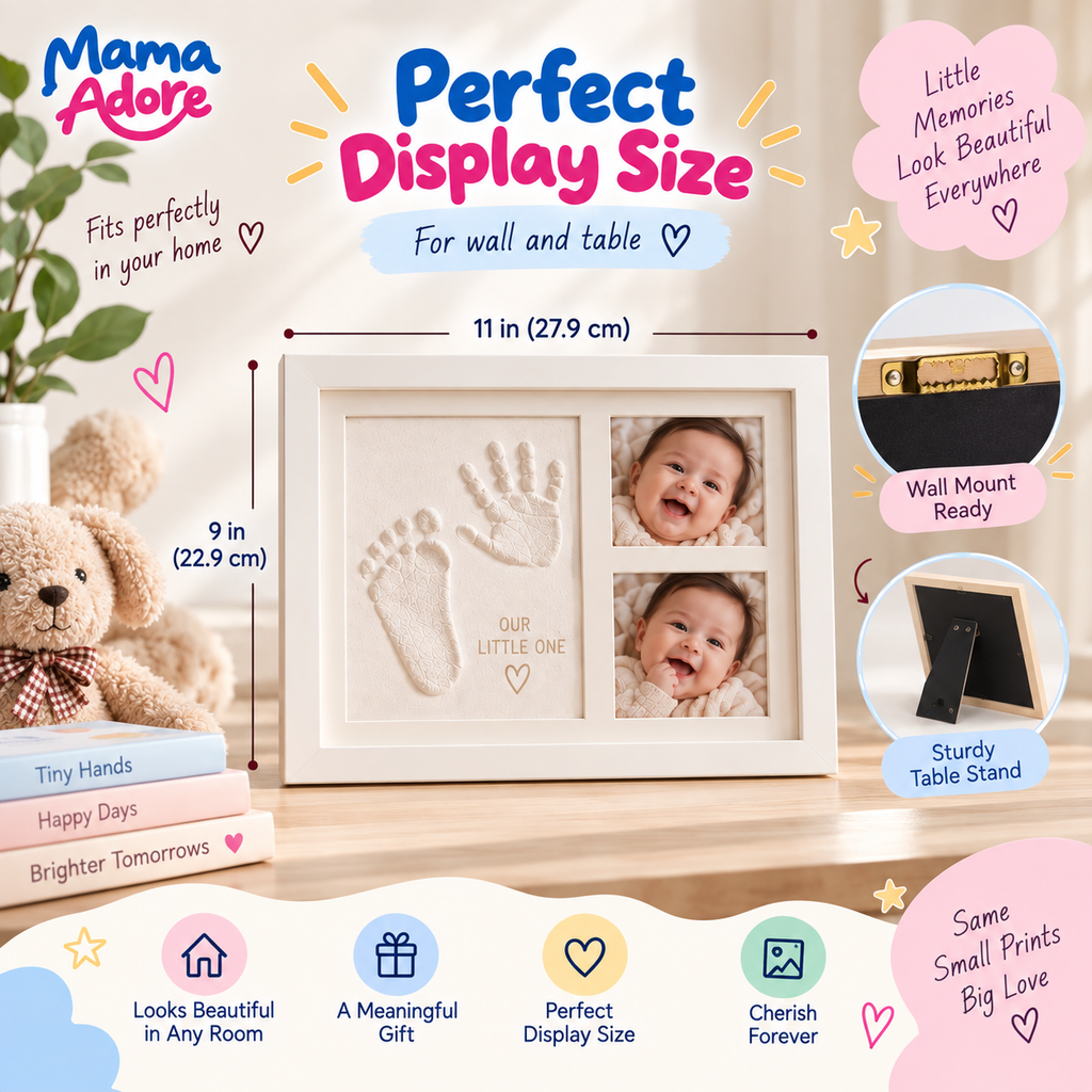 Kids Clap Charming Baby Clay Handprint & Footprint Keepsake Frame