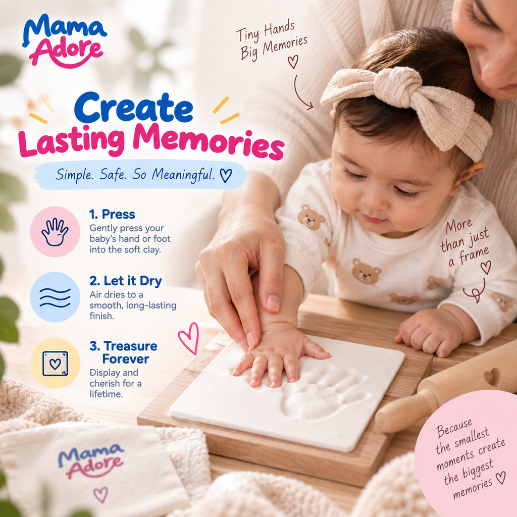 Kids Clap Charming Baby Clay Handprint & Footprint Keepsake Frame