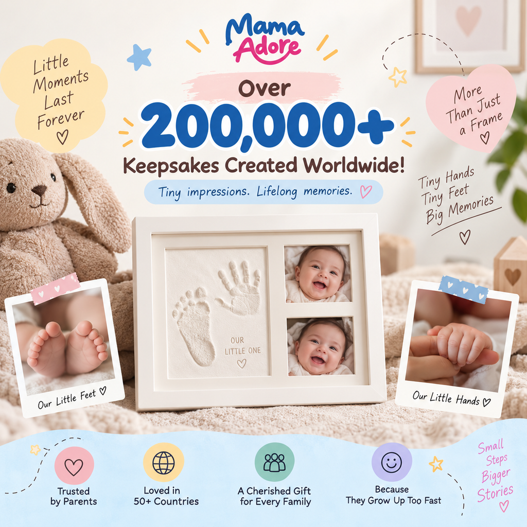 Kids Clap Charming Baby Clay Handprint & Footprint Keepsake Frame