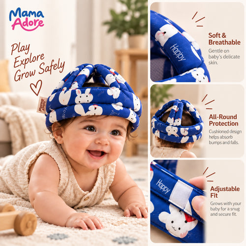 Mama Adore 4-in-1 Baby Starter Safety Combo (Head Cushion, Knee Pads, Socket Covers & Bath Cap)