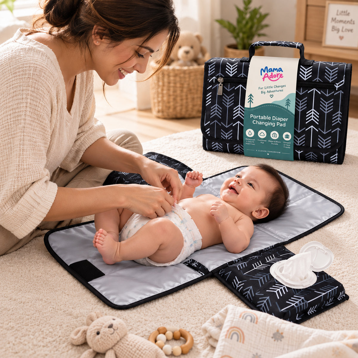 Portable Waterproof Diaper Changing Pad & Clutch