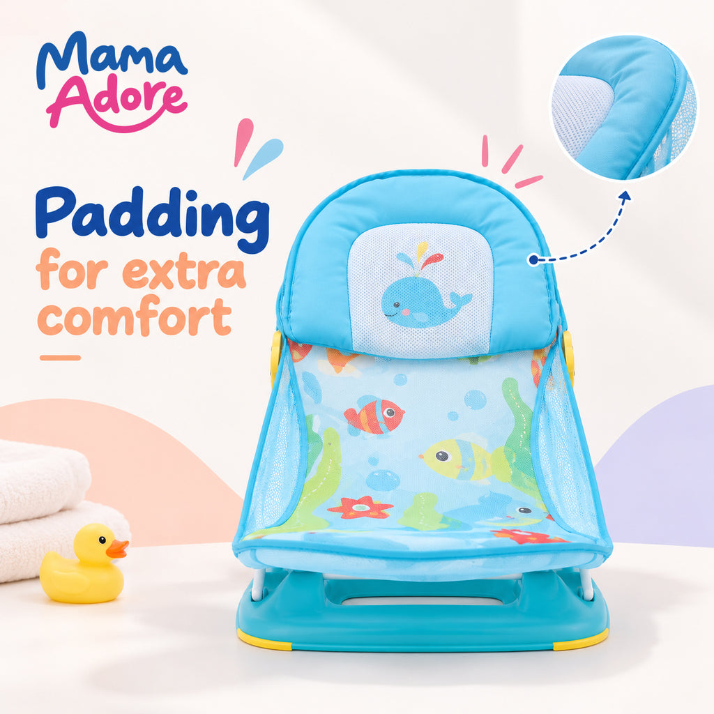 Mama Adore’s Deluxe Foldable Newborn Baby Bather with Soft Mesh Sling & Head Support