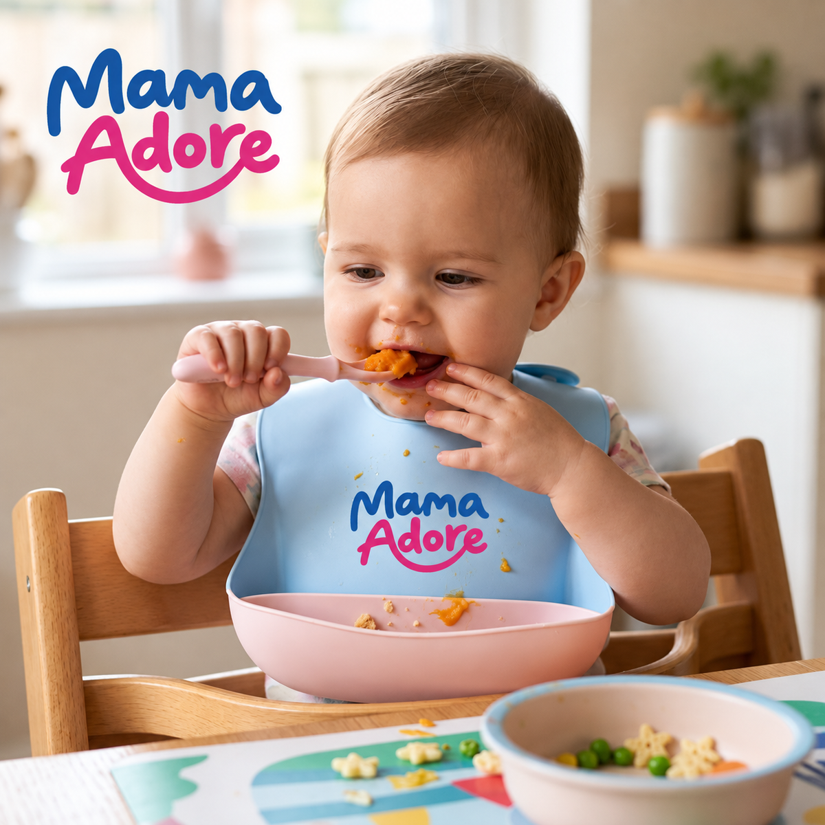 Mama Adore's Ultra-Soft Waterproof Silicone Baby Feeding Bib