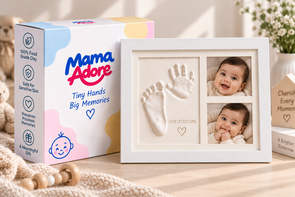 Kids Clap Charming Baby Clay Handprint & Footprint Keepsake Frame