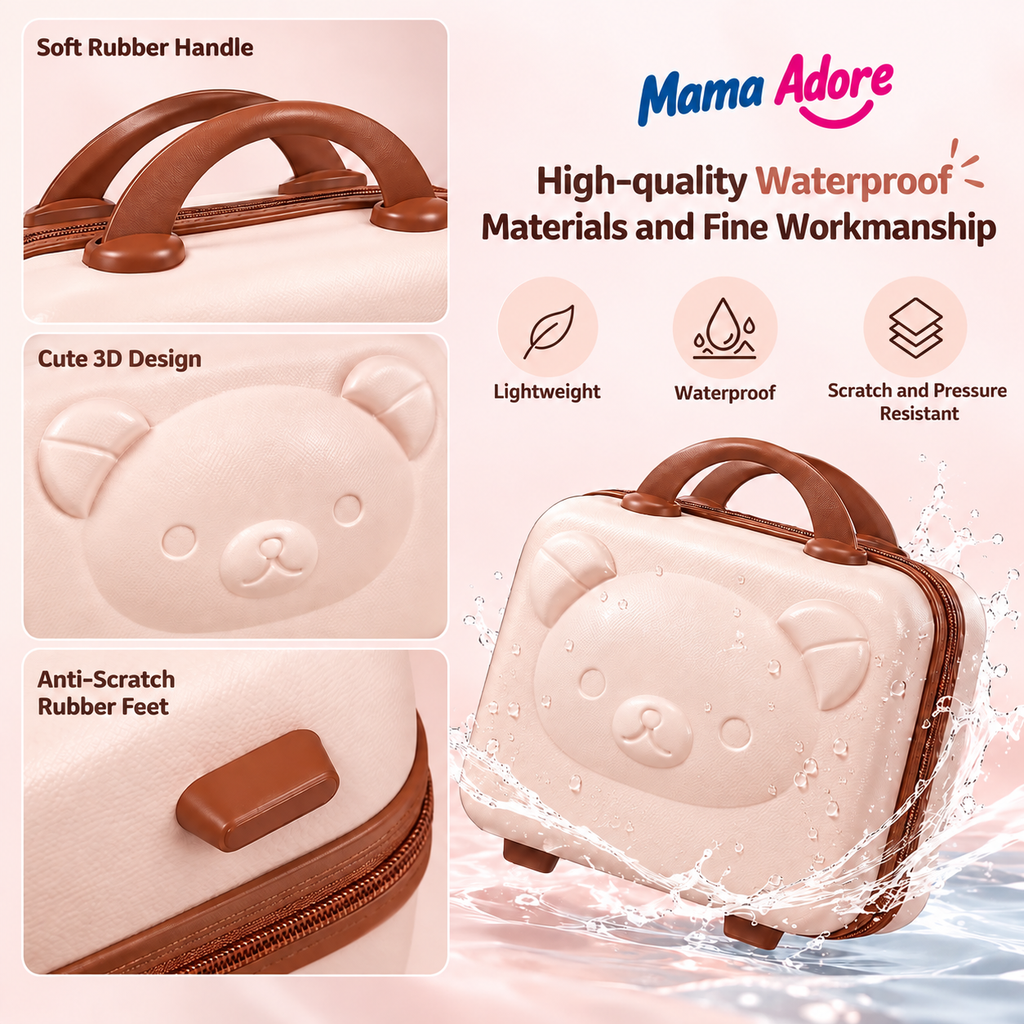 Mama Adore Cute Bear Mini Travel Vanity and Makeup Case