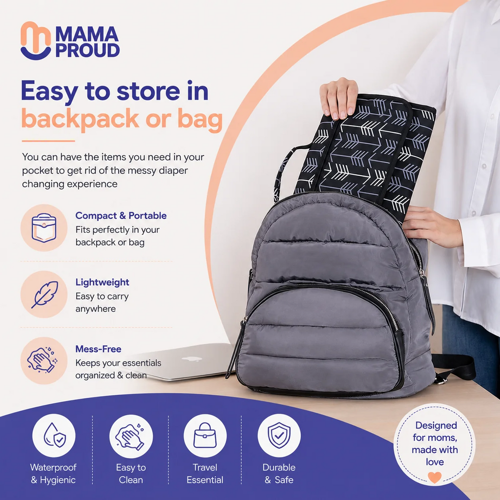Portable Waterproof Diaper Changing Pad & Clutch
