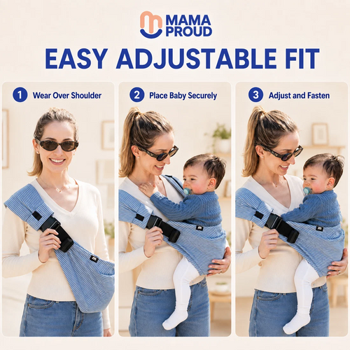 Blue Striped Ergonomic Baby Hip Carrier Sling